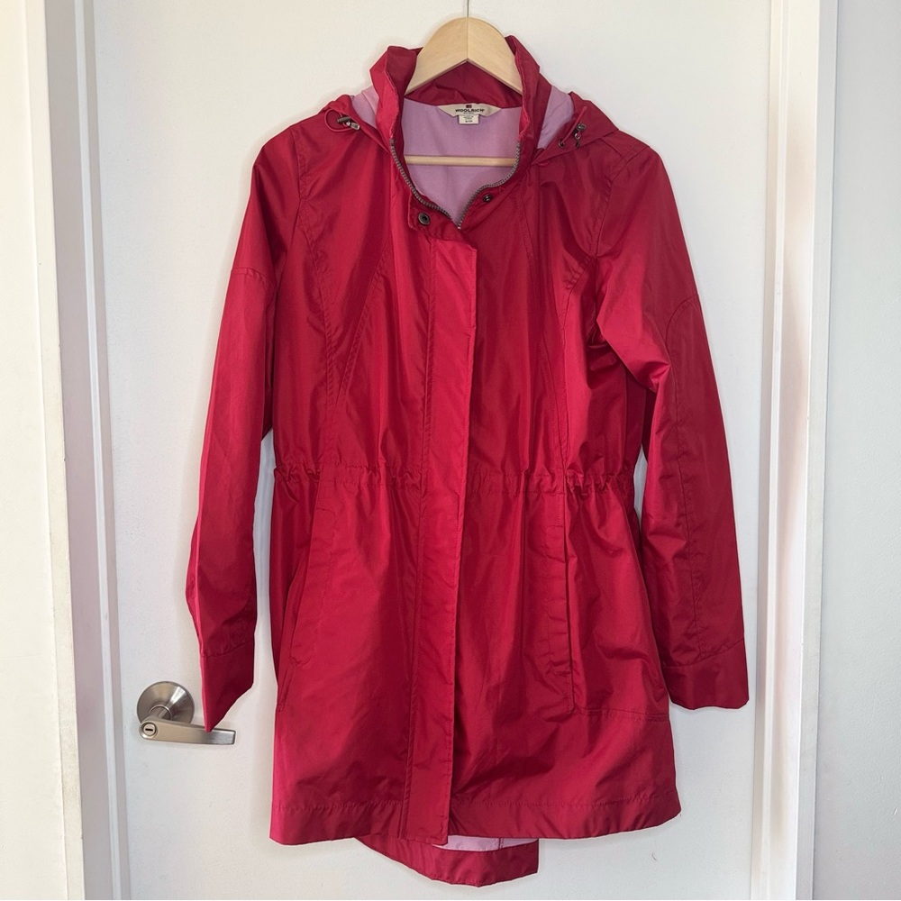 Woolrich Red Long Length Light Weight Rain Jacket Women’s SMALL